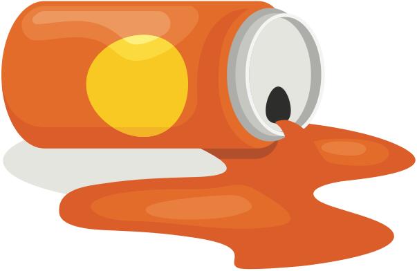 Spilled orange drink