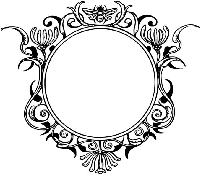 Ornate frame in black and white
