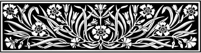 Decorative divider with white flowers