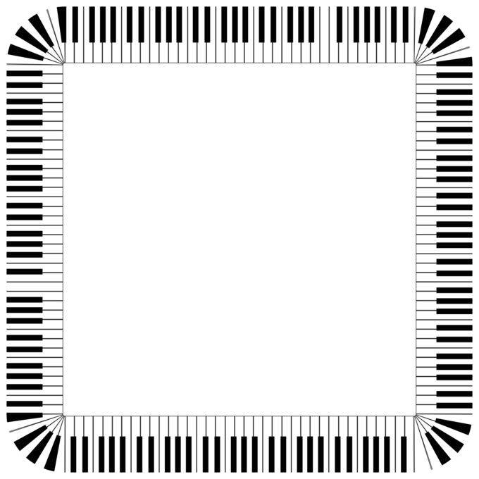 Piano keys in a square frame