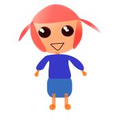 Cartoon girl with pigtails