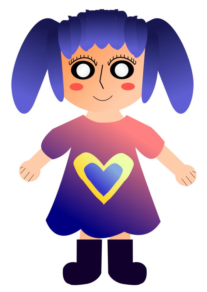 Girl in heart dress