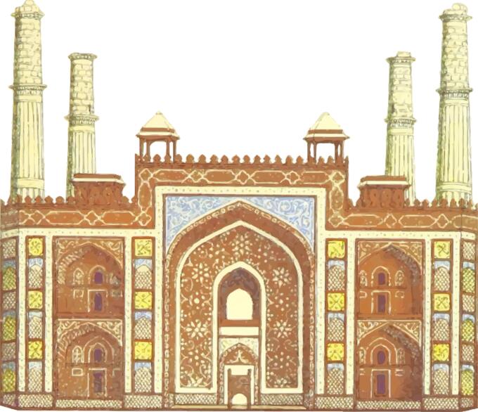 Indian tomb in vintage style