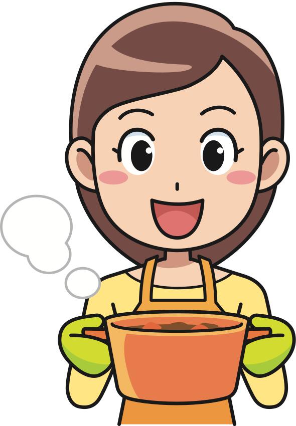 Woman serving a dinner