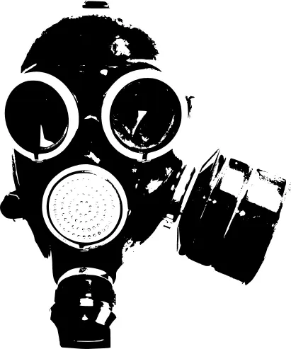 Gas mask vector silhouette