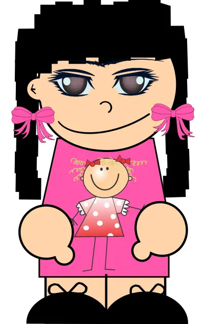 Girl with black pigtails