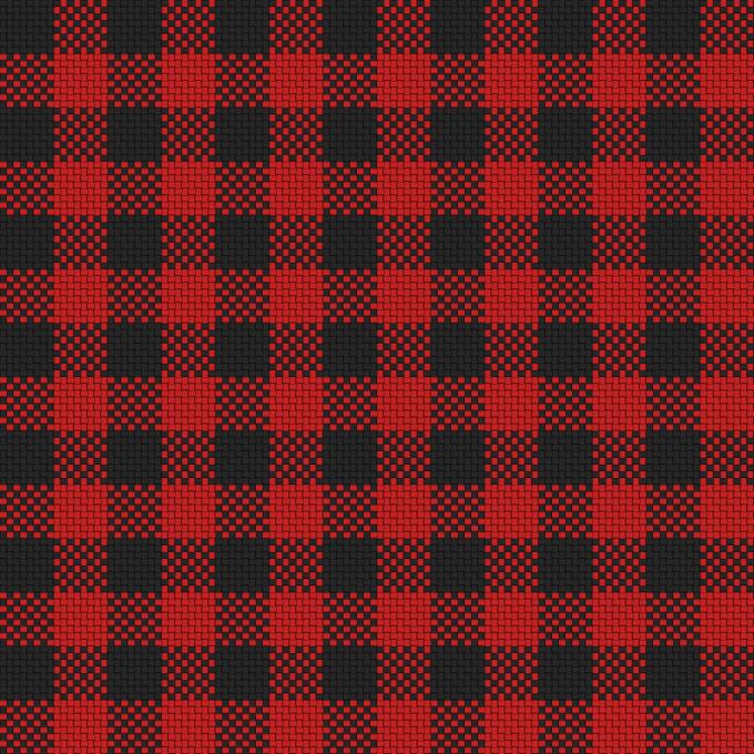 Checker plaid cloth in black and red
