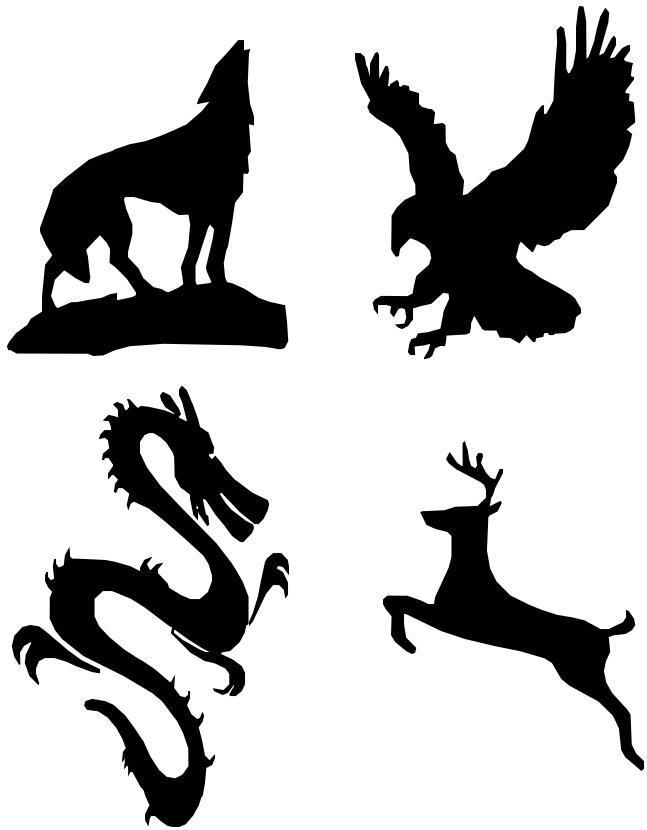 Shadowed animal logos