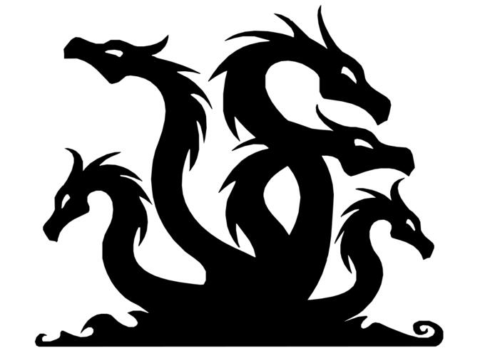 Hydra dragon vector silhouette