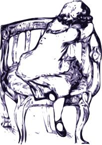 Girl crying in an armchair