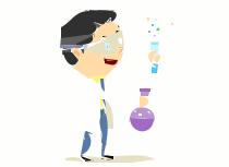 Cartoon lab worker