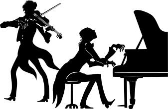 Classical musicians vector silhouette