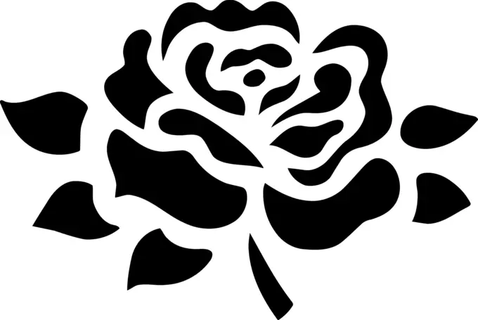 Stylized rose in black