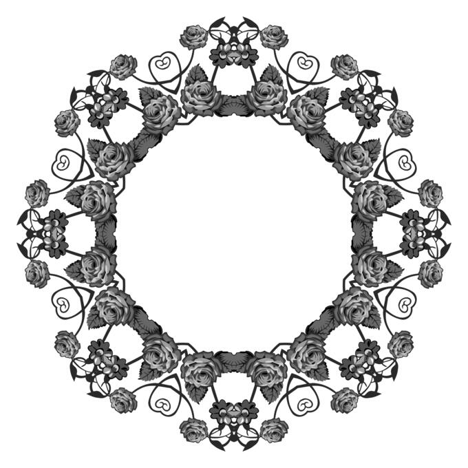 Gray rose wreath