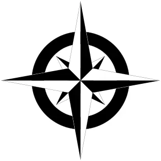 Compass rose in black and white
