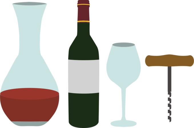 Wine decanter and corkscrew