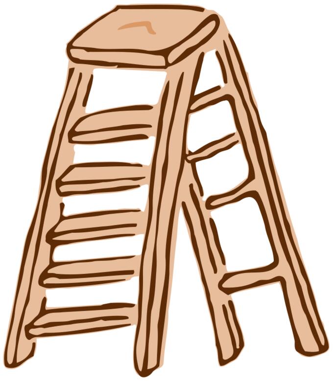 Roughly drawn stepladder