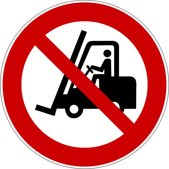''No forklifts'' symbol