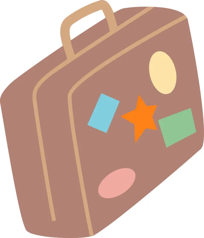 Suitcase with stamps