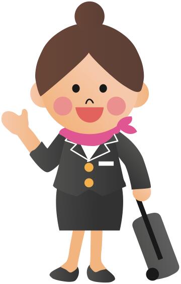 Stewardess pulling luggage