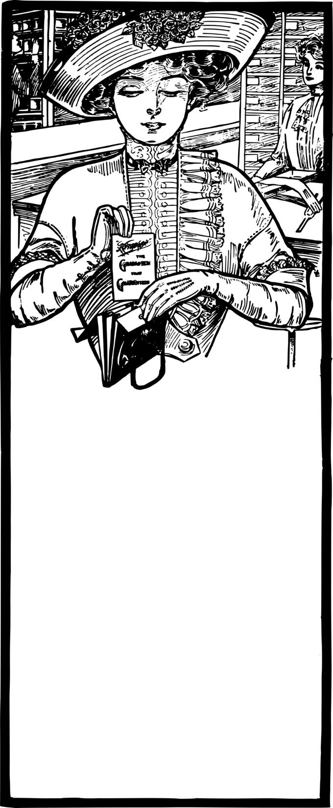 Lady with purse frame