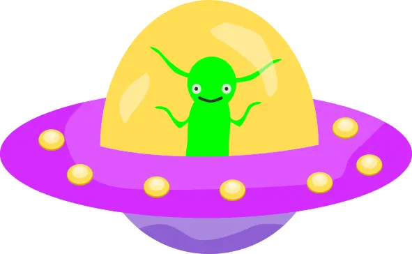 Flying saucer with an alien inside