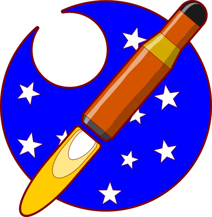 Rocket in open space