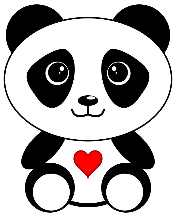 Panda with a heart