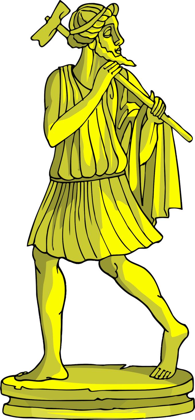 Golden statue vector image