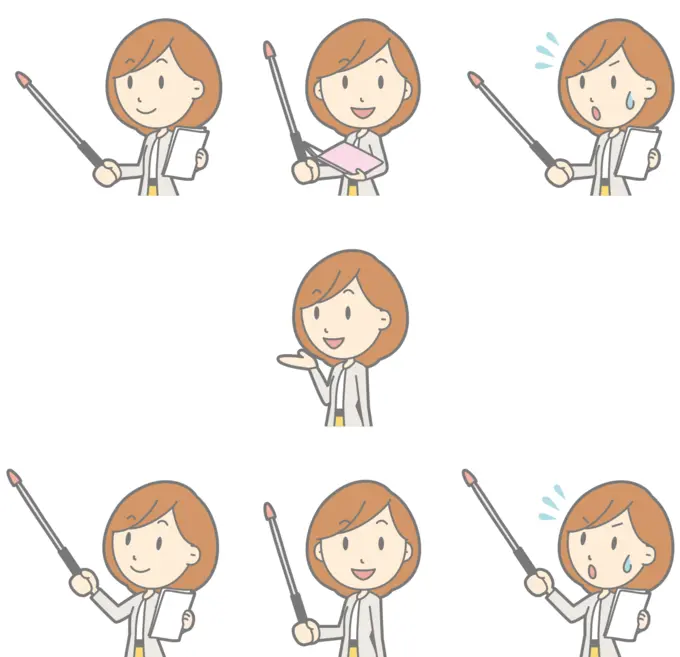 Female teacher poses