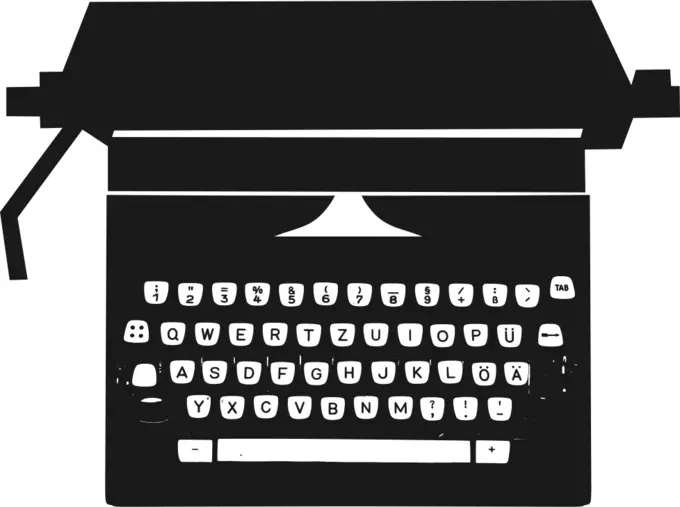 Type writer silhouette
