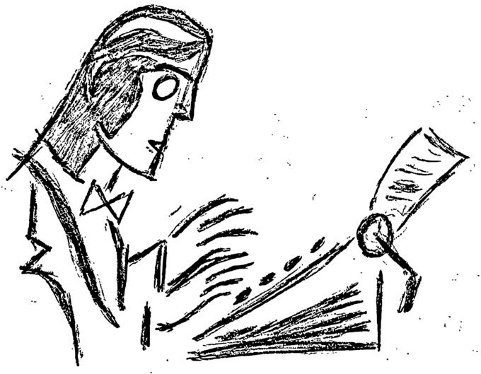 Man typing drawing