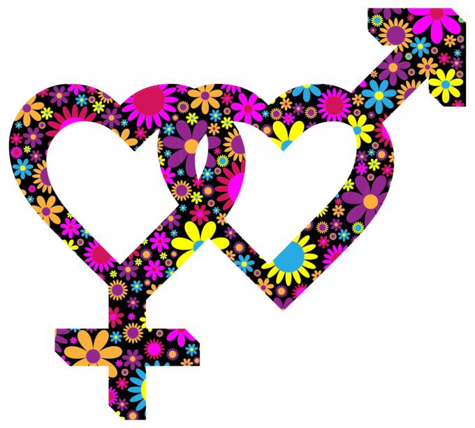 Flowery gender symbols