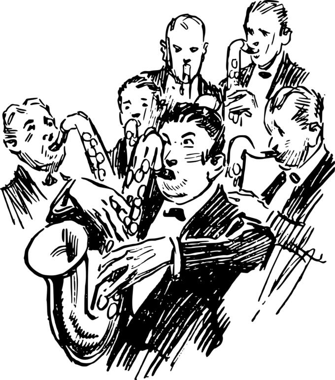 Men playing saxophones