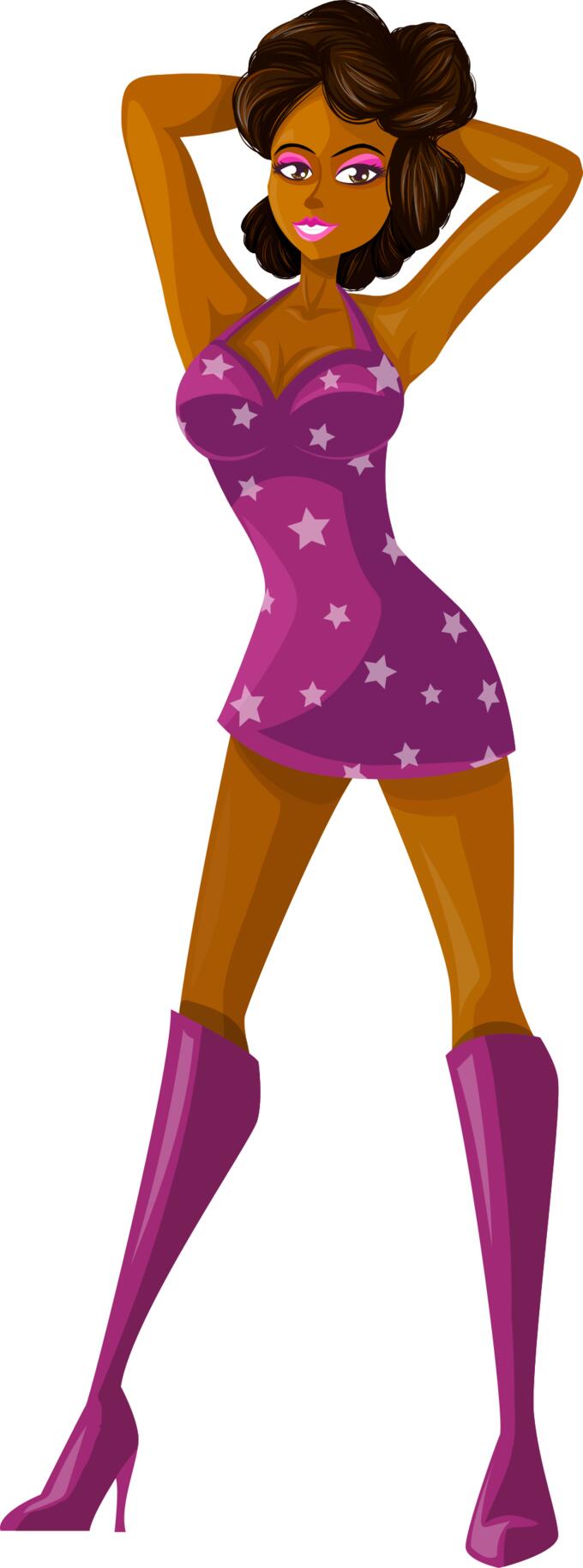 Stripper in starry dress