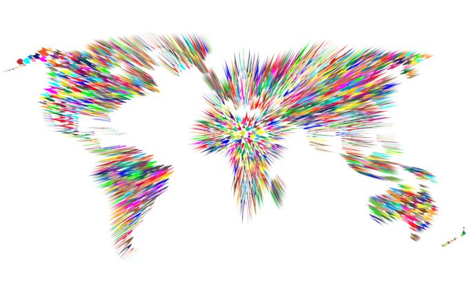 Blurred world map