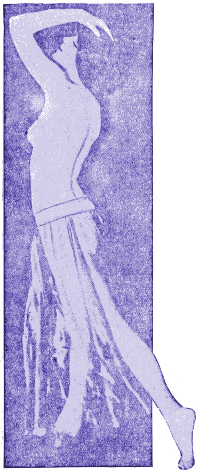 Purple lady standing