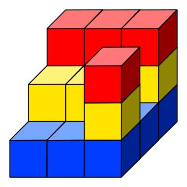 Colored cube tower