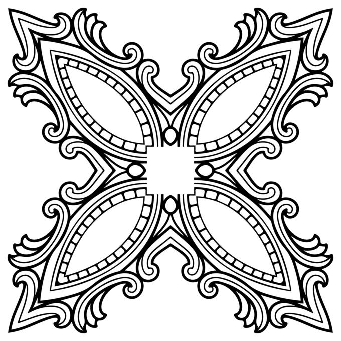 Four-pointer vintage decorative border