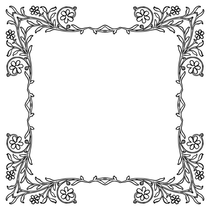 Flowery vintage frame image