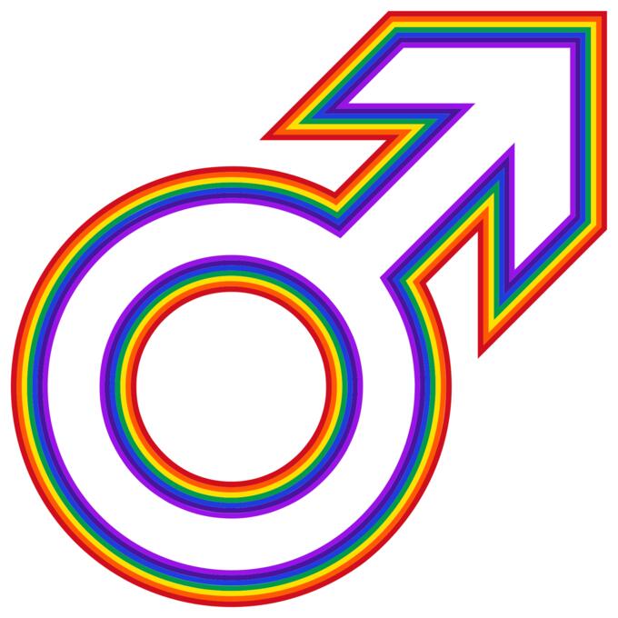 Rainbow male symbol