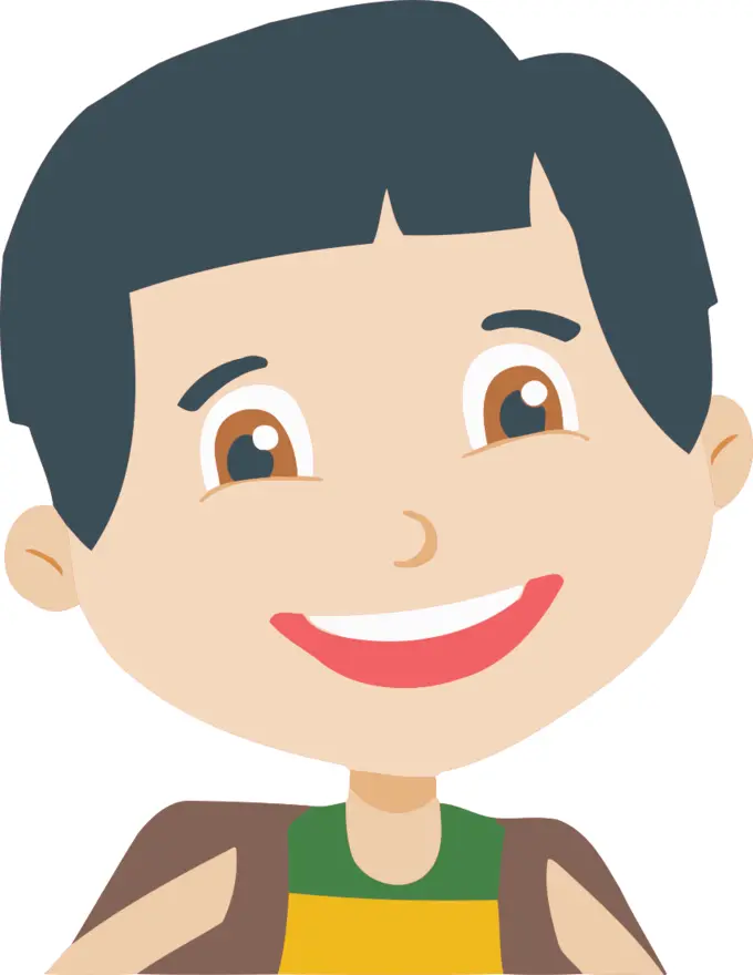 Child with short haircut