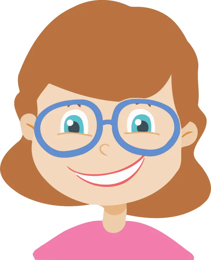 Smiling girl with eyeglassses