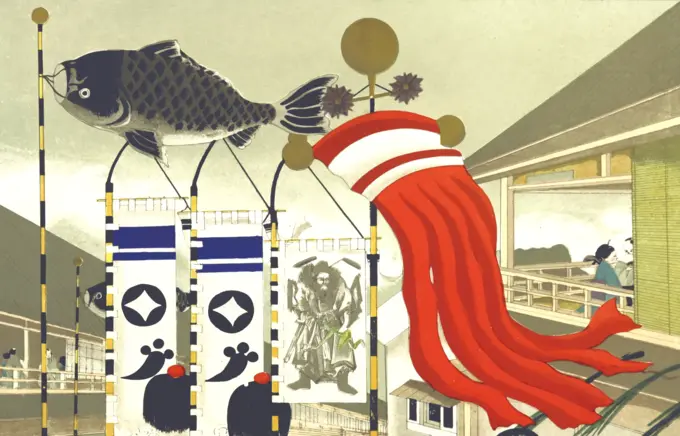 Japanese scene vector image