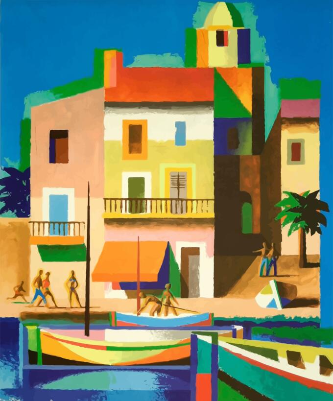 Colourful holiday scene