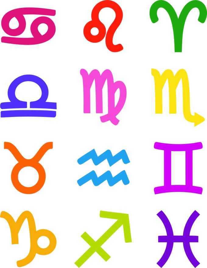 Bold zodiac symbols vector image