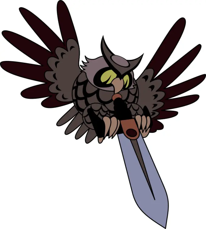 Owl with sword