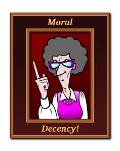 Old woman with moral decency