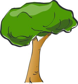 Outlined cartoon tree