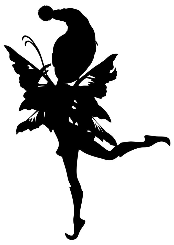 Playful fairy silhouette